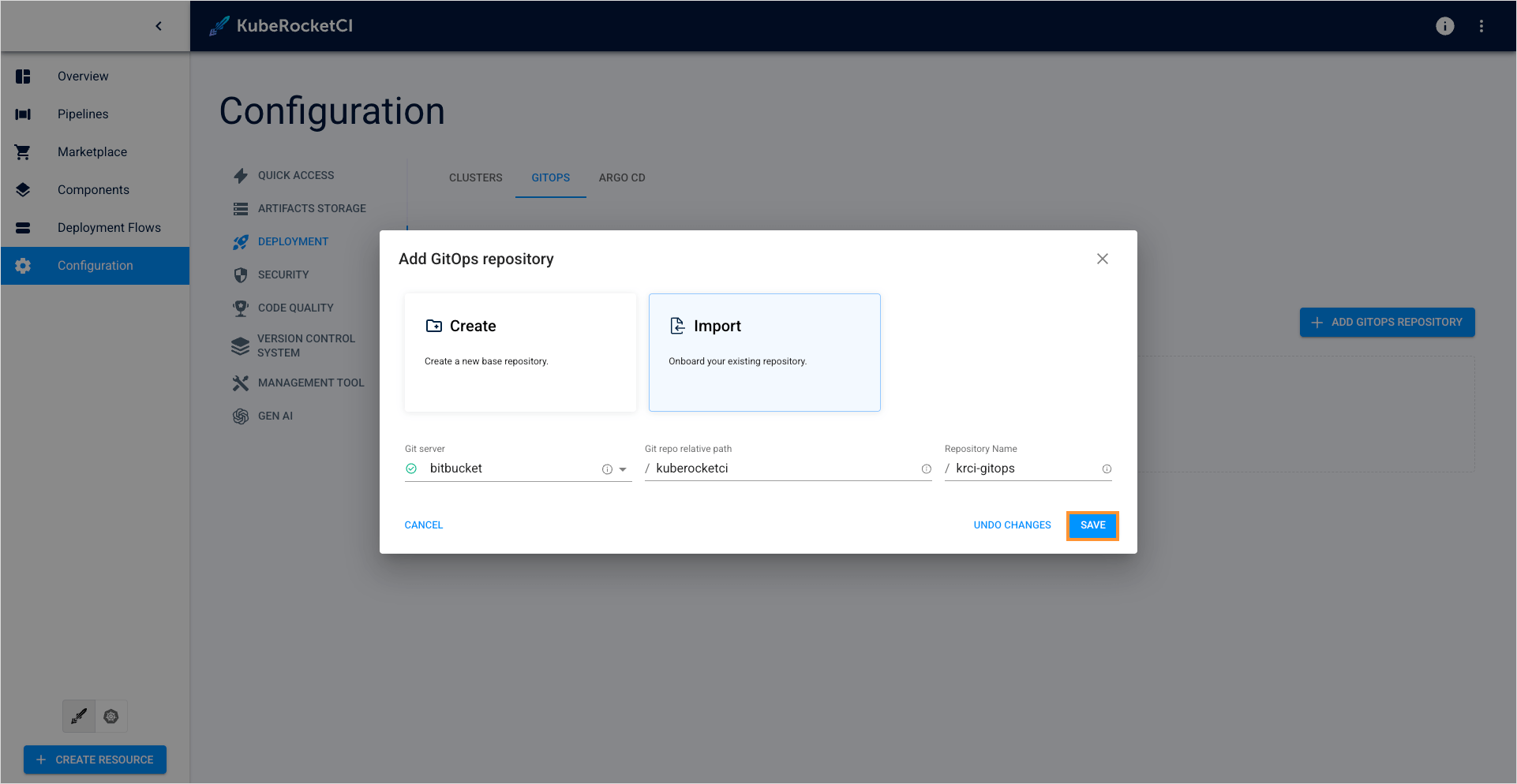 Import GitOps repository