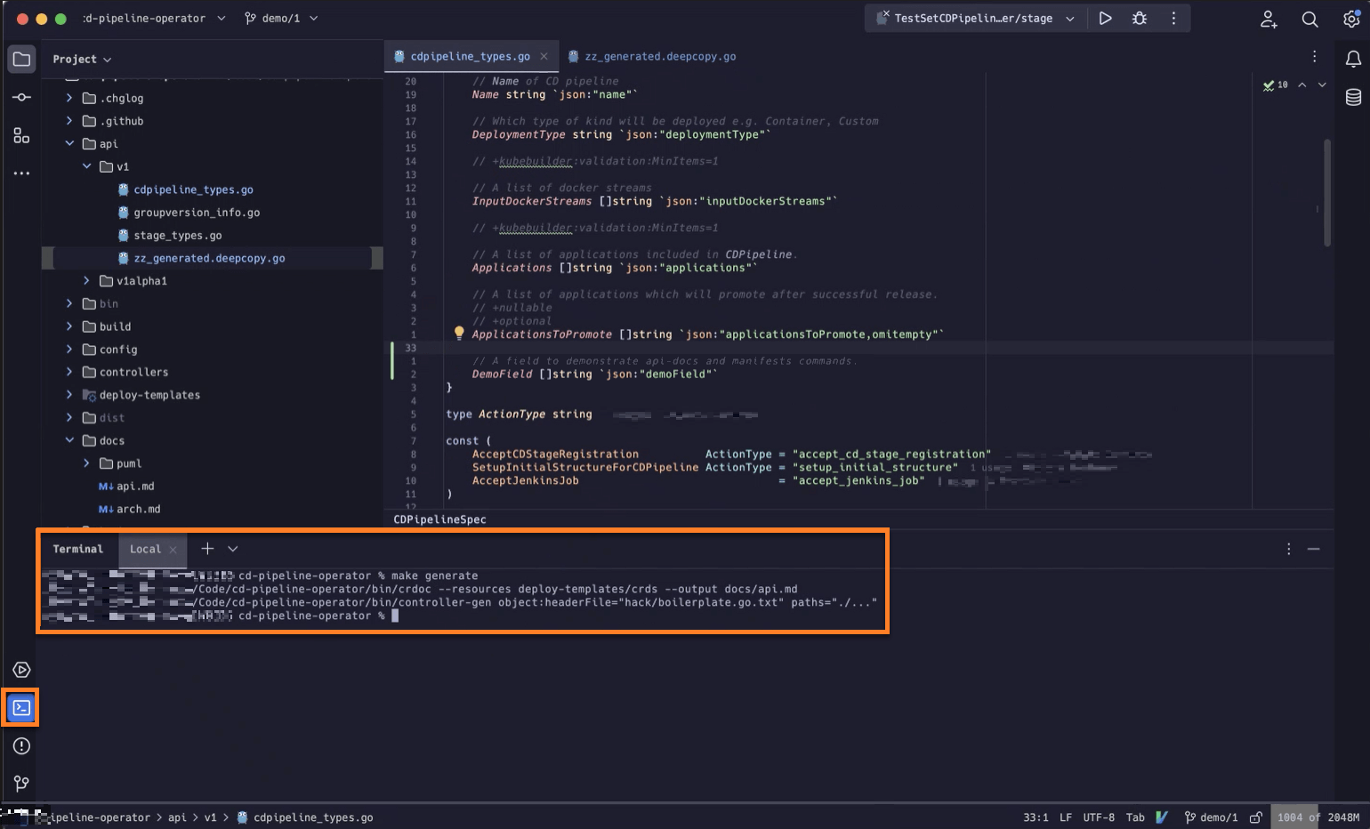 "make generate" command