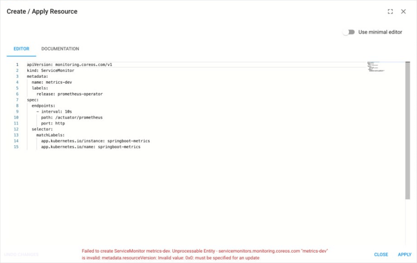 Unprocessable entity error